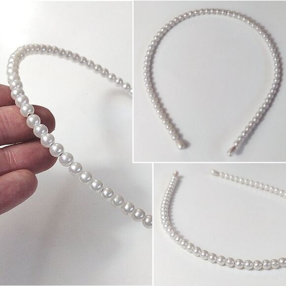 Embellished Pearl Denim Headbands And Clip Hair Accessories Bundle OF 3 NWT - Picture 8 of 14